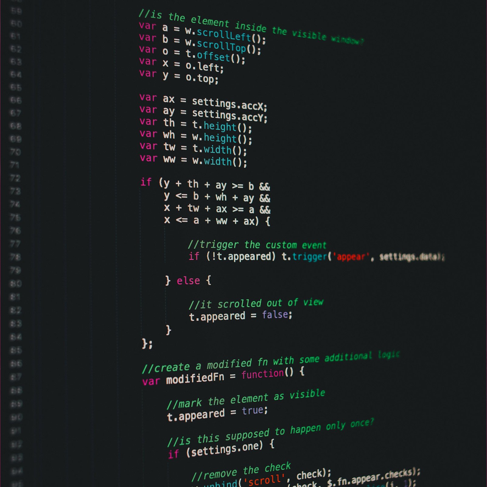 Image of coding for Portfolio page